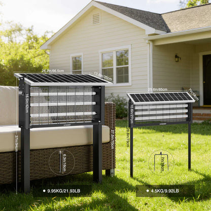 Solar Bug Zapper 30W – Triple UV Mosquito Killer for Large Outdoor Spaces