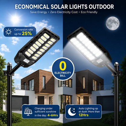Solar Street Light Outdoor LED Motion Sensor with Remote Control, IP66 Rated