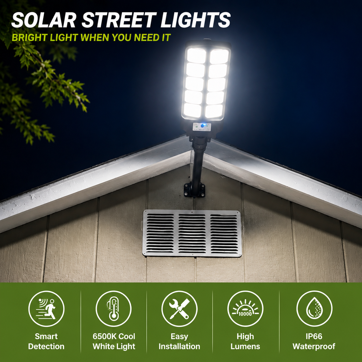 Solar Street Light Outdoor LED Motion Sensor with Remote Control