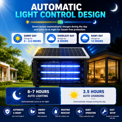 Solar Bug Zapper Outdoor Insect Light Trap with UV LED