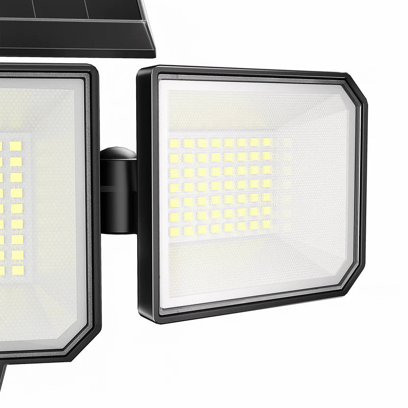 Solar Outdoor Security Lights 3000LM 299 LED – 3 Adjustable Heads Motion Sensor Flood Light IP65 Waterproof