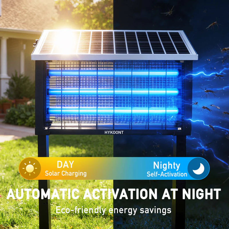 Solar Bug Zapper 30W – Triple UV Mosquito Killer for Large Outdoor Spaces