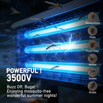 Solar Bug Zapper 30W – Triple UV Mosquito Killer for Large Outdoor Spaces