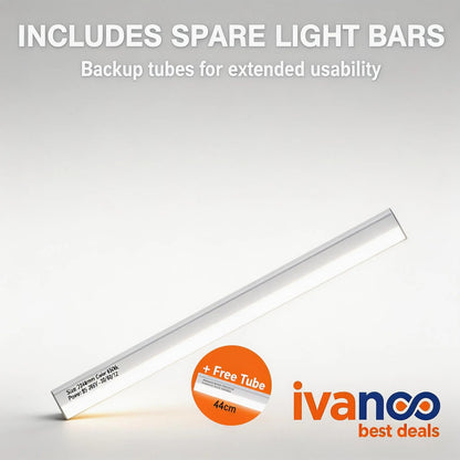 Light bar with spare light bars included, featuring Ivanoo branding.