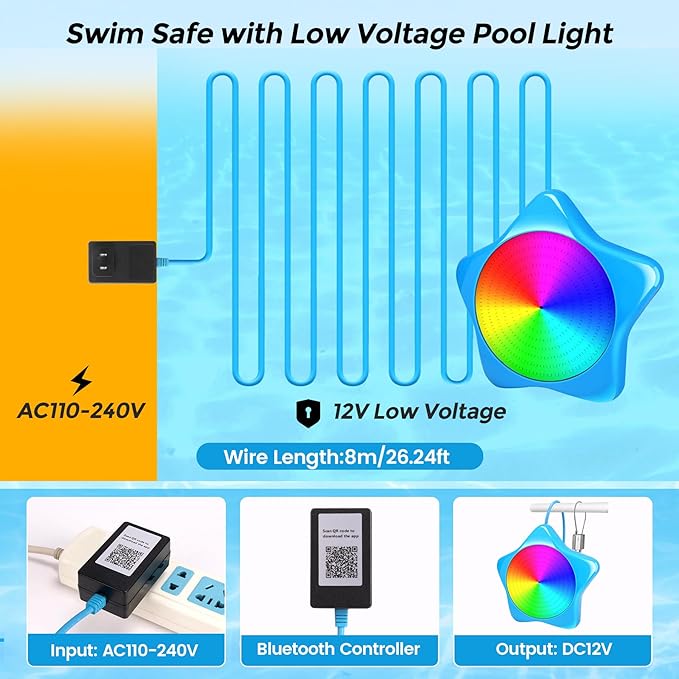 IvanCo Best Deal 10W RGB Pool Light – App Control | IP68 | No Draining | Magnetic Install