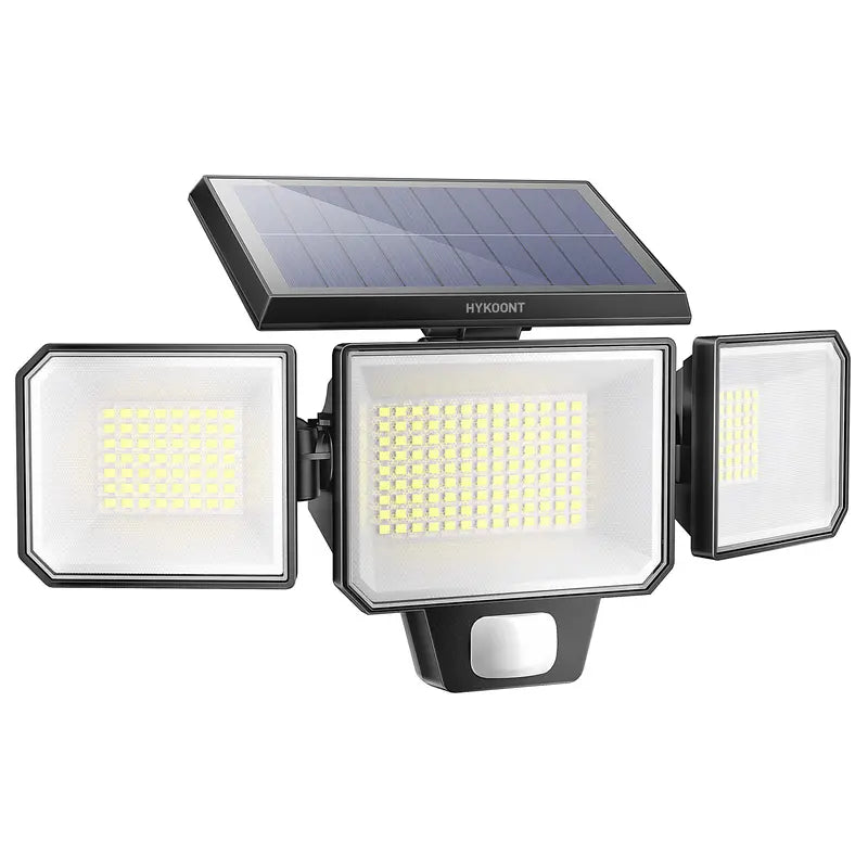 Solar Outdoor Security Lights 3000LM 299 LED – 3 Adjustable Heads Motion Sensor Flood Light IP65 Waterproof
