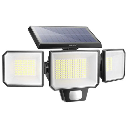 Solar Outdoor Security Lights 3000LM 299 LED – 3 Adjustable Heads Motion Sensor Flood Light IP65 Waterproof
