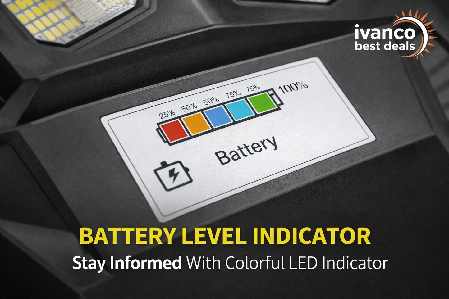 Solar Light Street Commercial 9000W| 50,400LM | Dusk-Dawn | Battery Level Indicator