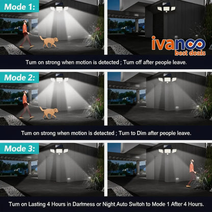 Ivanco security light system with different modes and features.